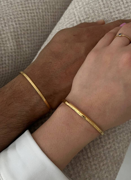 دستبند ست زنانه مردانه استیل برند دنیل طلایی