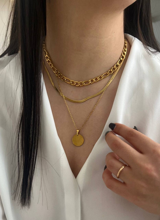 گردنبند طلایی استیل زنانه روزمره دخترانه