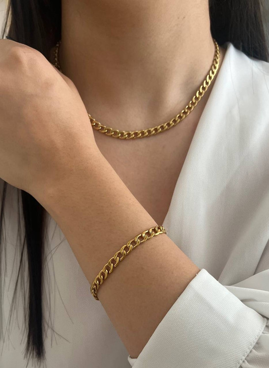 نیم ست استیل طلایی زنانه کارتیر روزمره