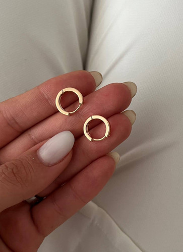 گوشواره حلقه ای طلایی ریز سوراخ دوم گوش