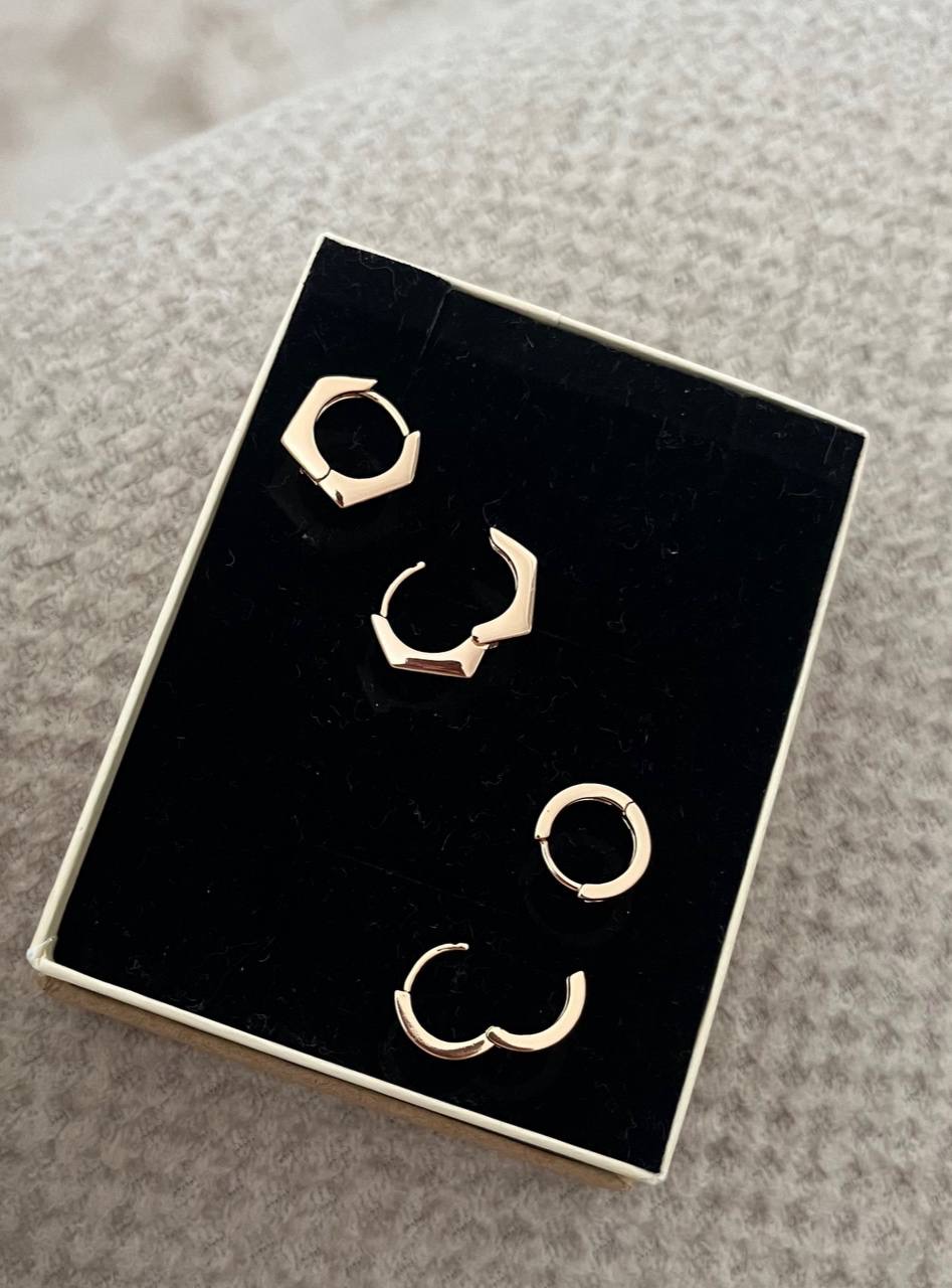 گوشواره حلقه ای طلایی ریز سوراخ دوم گوش