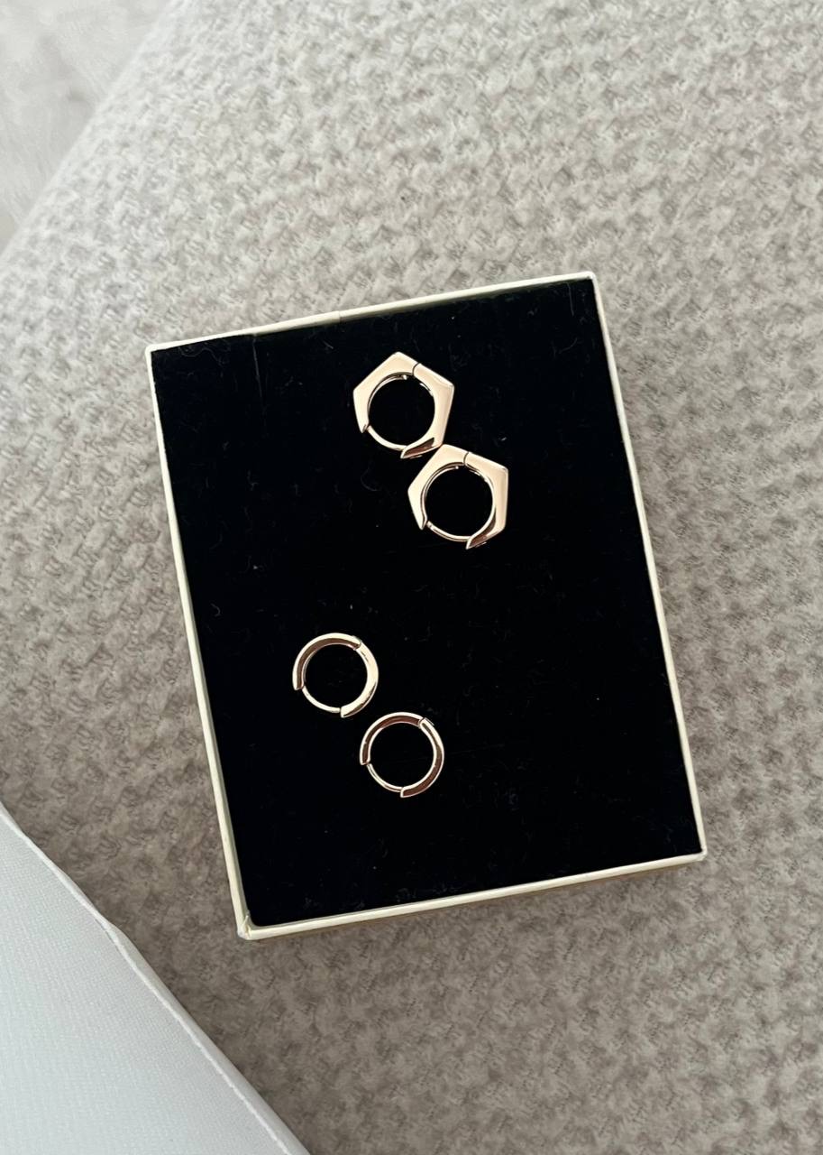 گوشواره حلقه ای طلایی ریز سوراخ دوم گوش