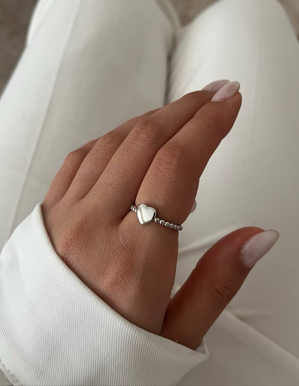 انگشترقلبی سیلور مینیمال دخترانه ژوپینگ