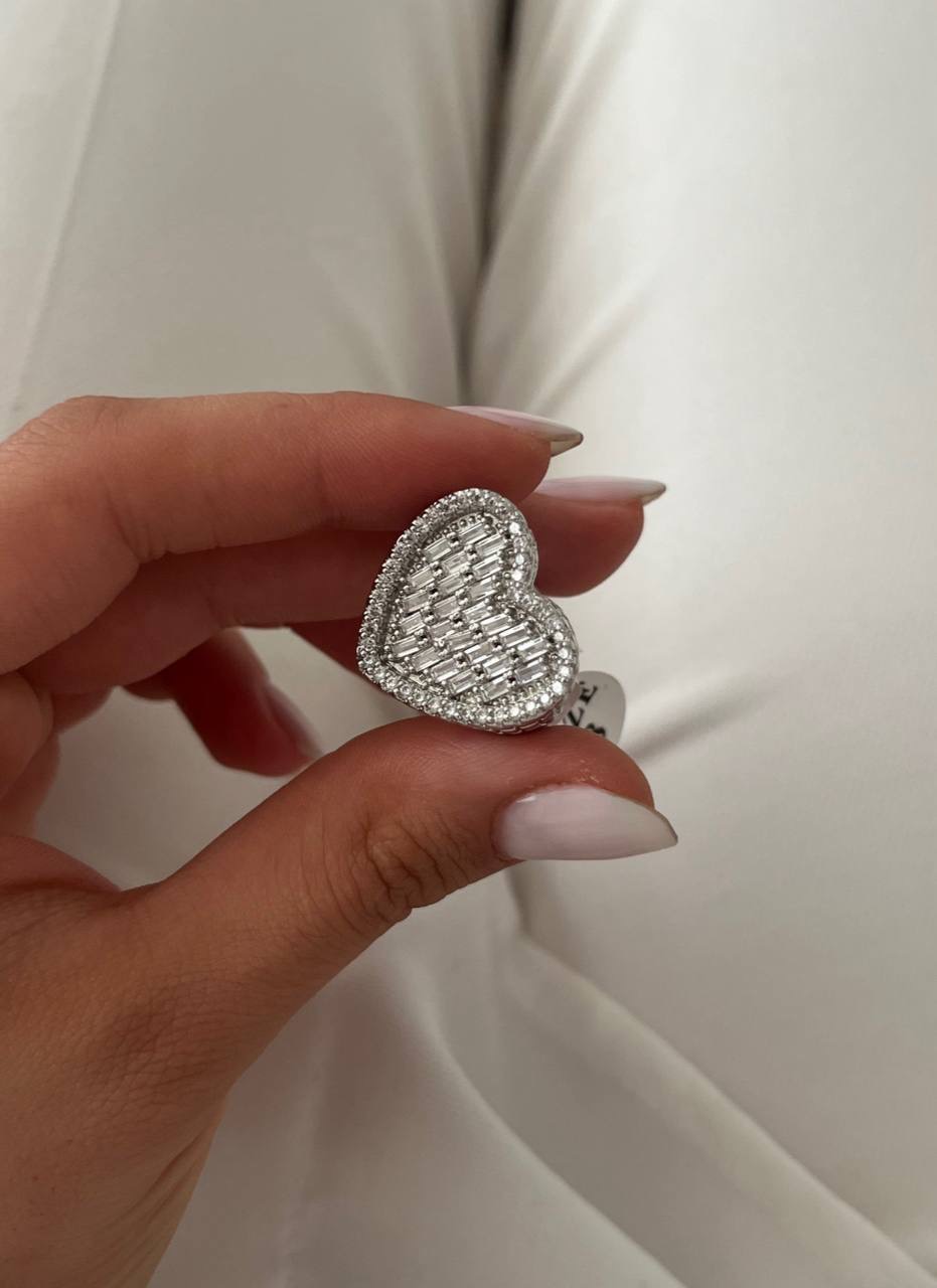 انگشترتمام نگین و جواهری دخترانه نقره ای