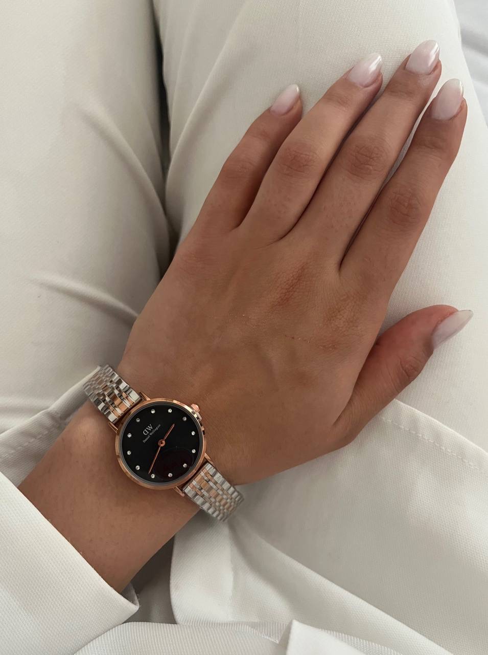 ساعت طرح دنیل استیل زنانه دورنگ رزگلد سیلور