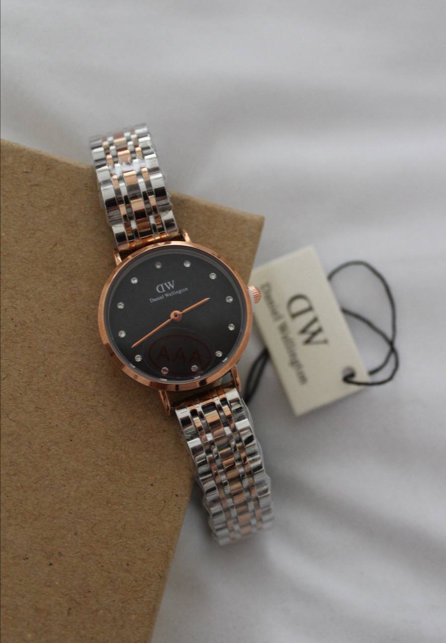 ساعت طرح دنیل استیل زنانه دورنگ رزگلد سیلور