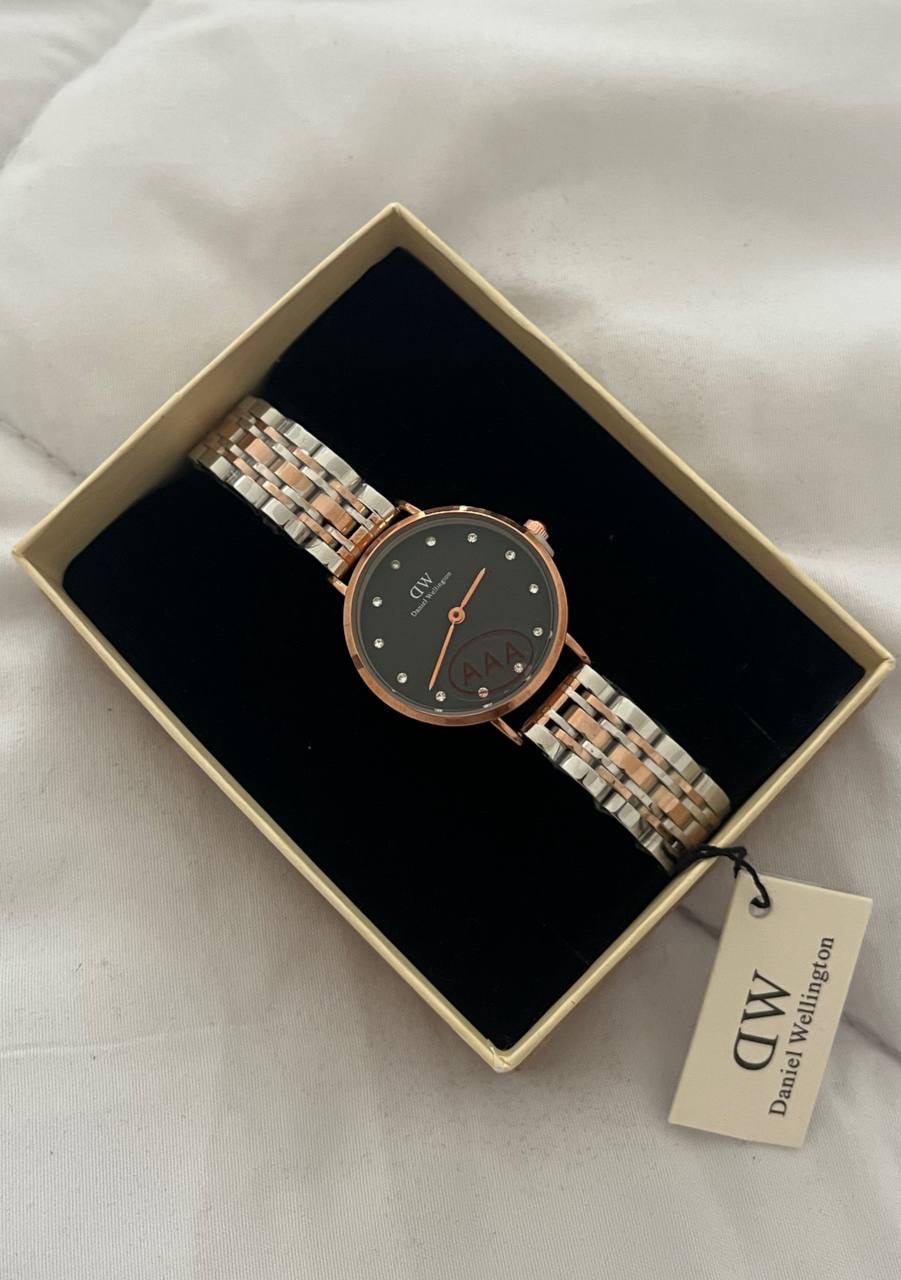 ساعت طرح دنیل استیل زنانه دورنگ رزگلد سیلور