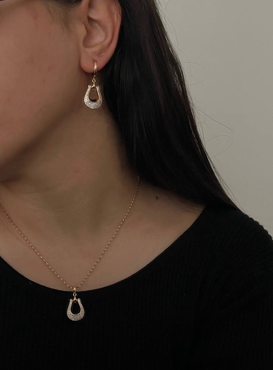 نیمست گردنبند و گوشواره زنانه ژوپینگ