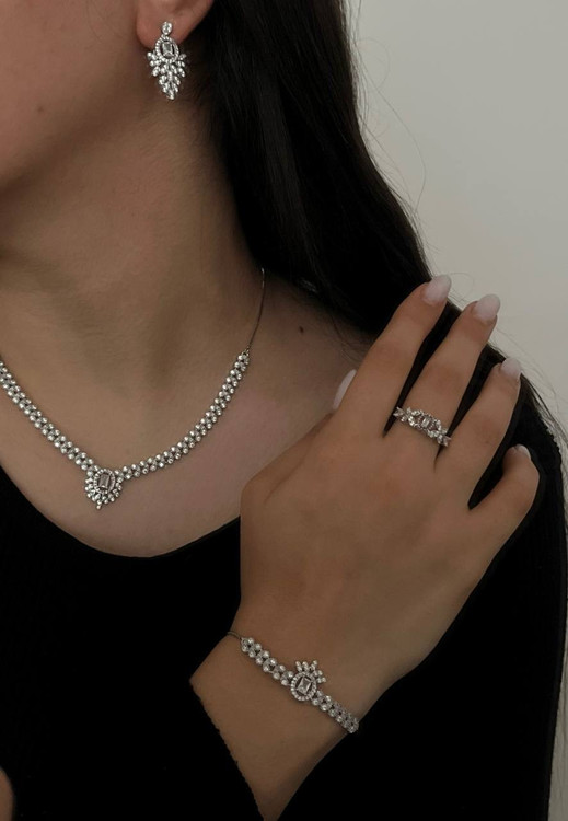 نیمست جواهری زنانه استیل مجلسی