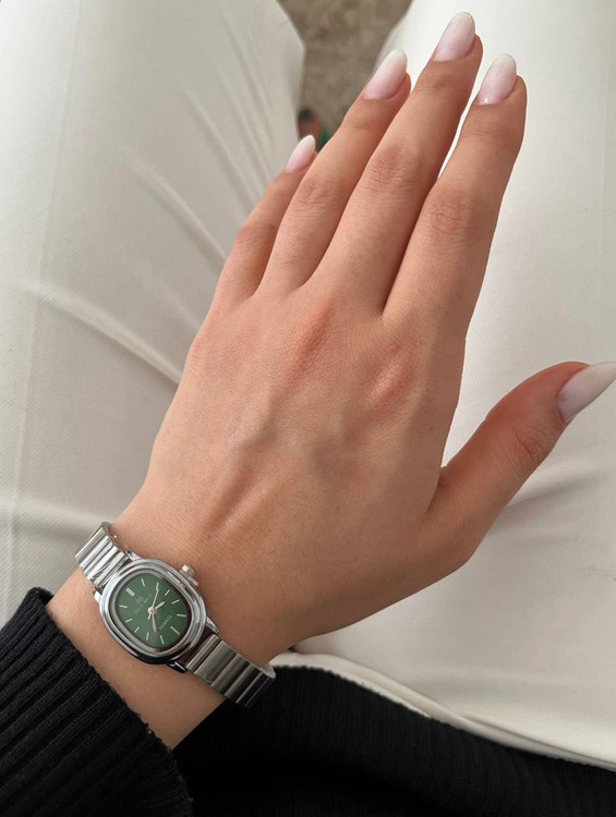 ساعت صفحع ریز بند استیل سیلور زنانه