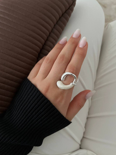 انگشتردفرمه میناکاری سیلور دخترانه