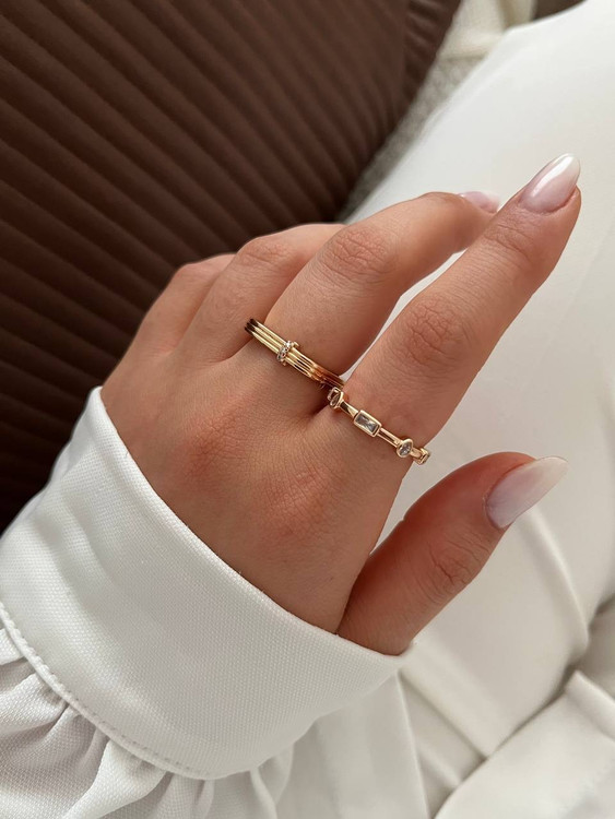 انگشترهای ظریف طرح طلای دخترانه رنگ ثابت