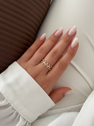 انگشتر طرح گندم طلایی ژوپینگ زنانه ضداب