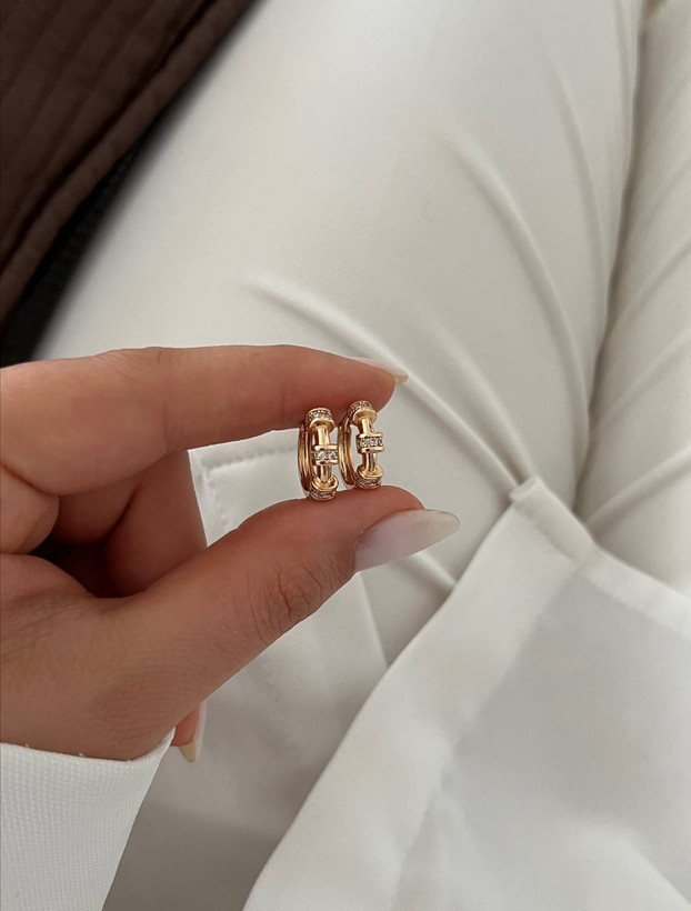 گوشواره طرح دار حلقه ای زنانه طرح دار