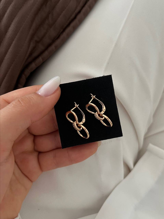 گوشواره طلایی ژوپینگ زنانه رنگ ثابت