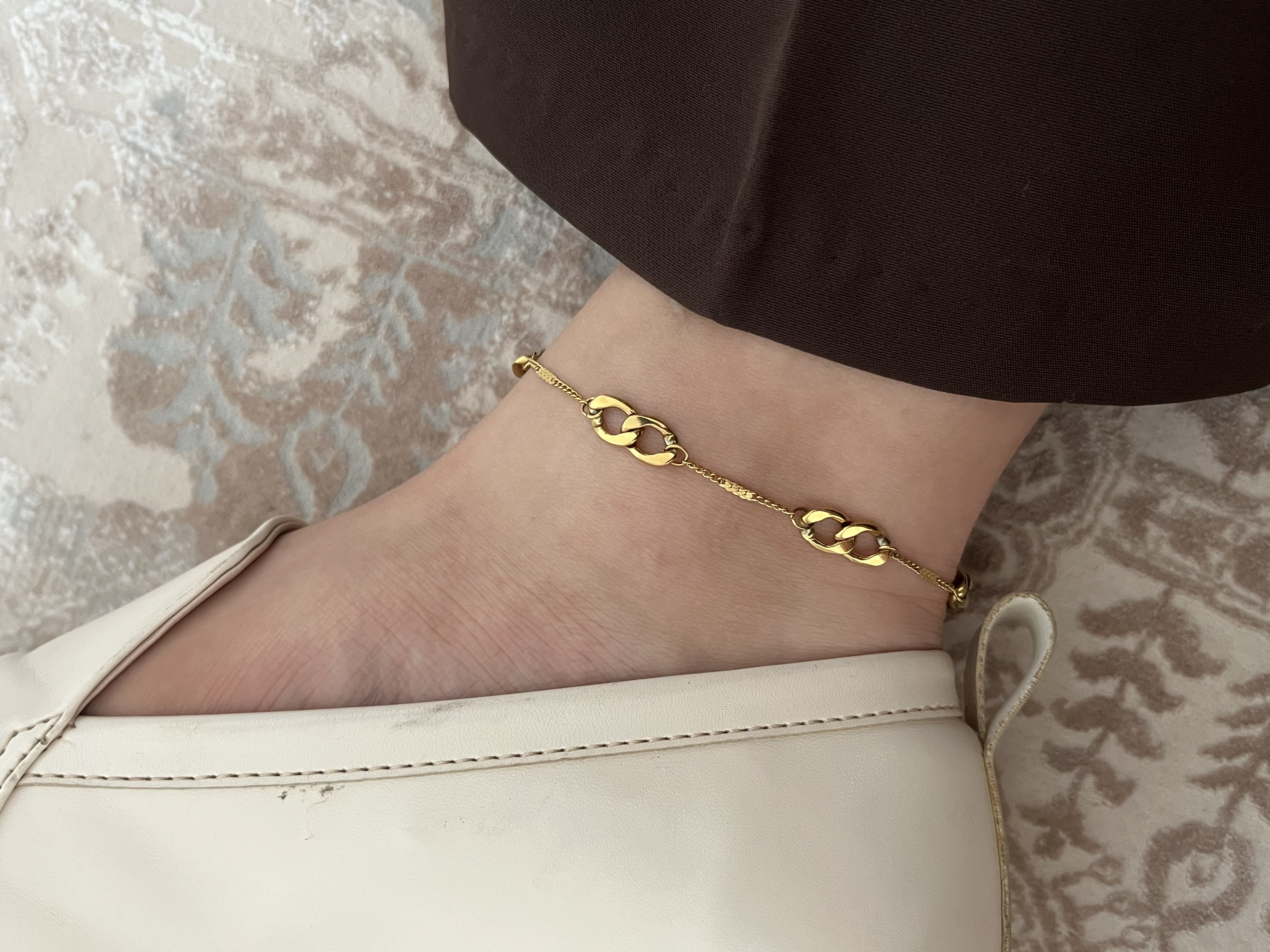 پابند زنجیری طلایی زنانه استیل