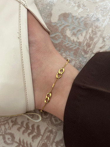 پابند زنجیری طلایی زنانه استیل